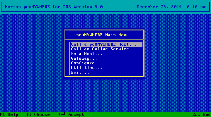 PCAnywhere for DOS 5